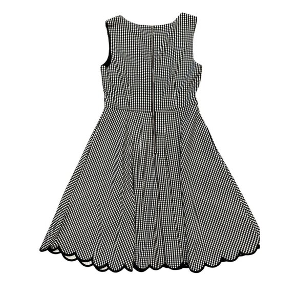 Kate Spade sz S Dress Gingham Fit & Flare Black White Classic Preppy Minimalist - Picture 4 of 7